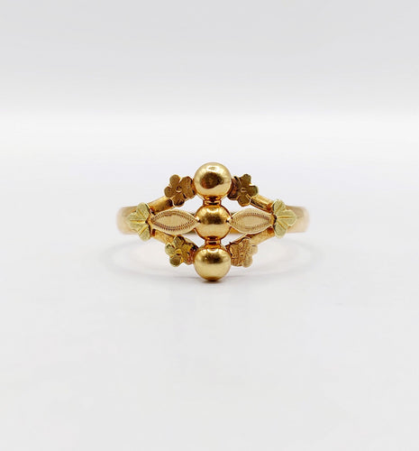 Bague 57 Bague victorienne ciselée or rose et or jaune (circa 1880) 58 Facettes A05338