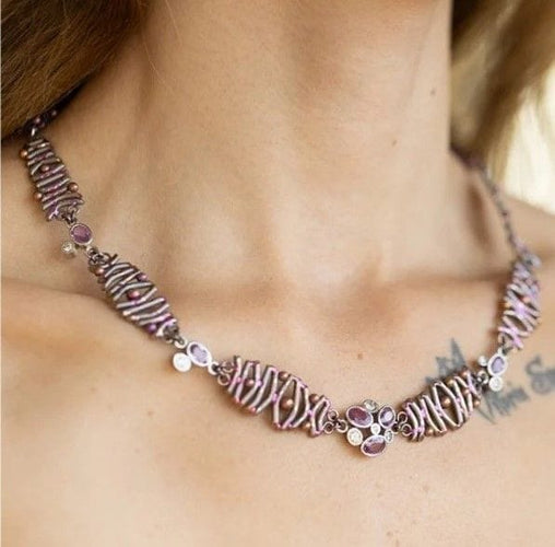 Collier Martin Spreng Collier roseaux d'été, titane et saphirs 58 Facettes 237983