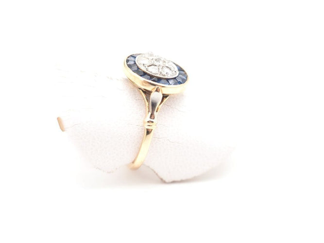 Bague 49.5 Bague ancienne année 1900 bi or, saphir et diamants 58 Facettes