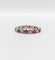 Bague 51 Alliance américaine vintage or blanc 18k diamants et rubis 58 Facettes A06081