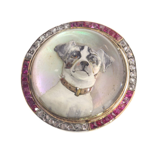 Montre Symbole d'affection : un Jack Russell Terrier en pierres précieuses 58 Facettes 21007-0047