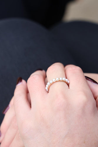 Bague 49 Ginette NY Bague Alliance Maria Or rose Perle 58 Facettes 2393898CN