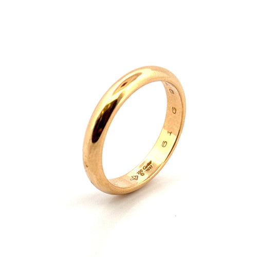 Bague 61 Alliance Cartier en or jaune demi-jonc 58 Facettes