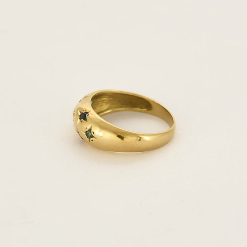 Bague 52,5 Bague jonc en or jaune, diamants, rubis, émeraudes et saphirs 58 Facettes ARR20173