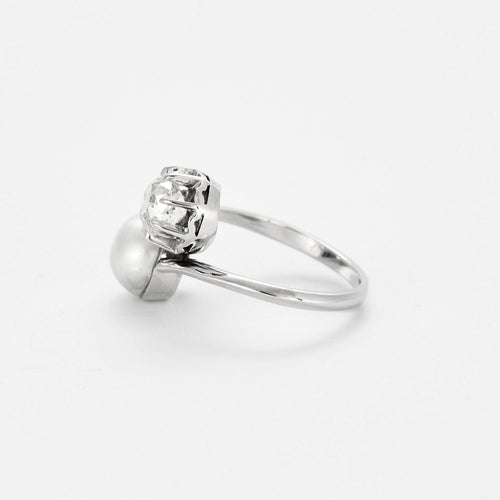 Bague Toi et Moi Diamant Perle