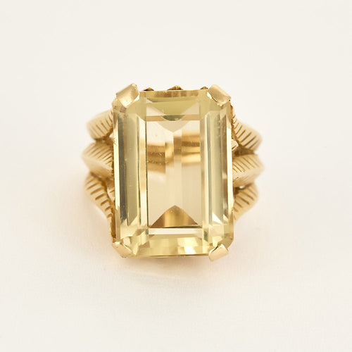 Bague Bague coktail en or jaune et citrine 58 Facettes LIS2377