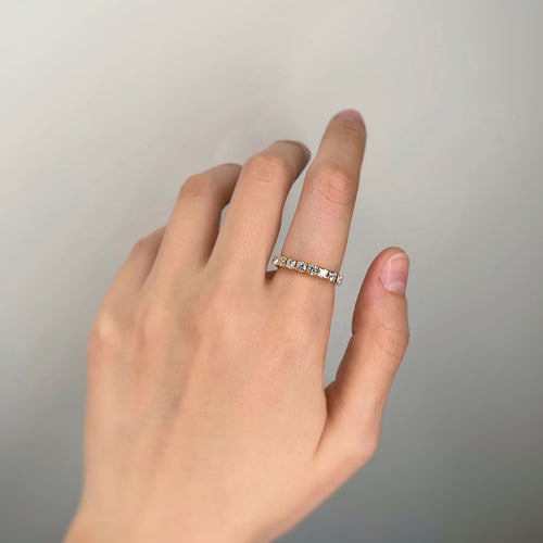 Bague Demi-Alliance - Or & Diamants 58 Facettes 150192R