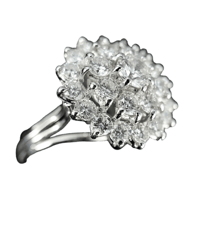 Bague 60 Bague fleur or blanc et diamants 58 Facettes