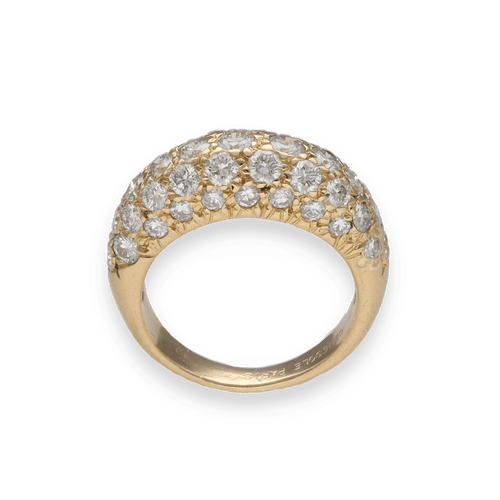 Bague 46 Bague jonc petit doigt en or jaune 18K avec 1,80 ct de diamants H-VS – Taille 46 58 Facettes