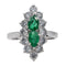 Bague 51 Bague Marquise Or blanc Emeraude, Diamant 58 Facettes 2677052CN