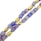 Collier Sautoir cubes de calcédoine et motifs en or jaune. 58 Facettes 35267