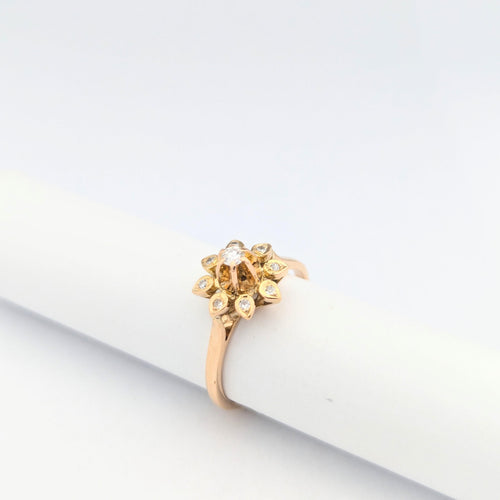Bague 50 Bague florale or jaune diamants 58 Facettes 30594