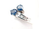 Bague 54 Bague toi et moi en or blanc 750, saphirs et diamants 58 Facettes