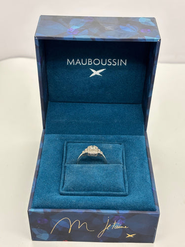 Bague 54 Solitaire Mauboussin Un Automne 1930 or blanc et diamants 0,40 ct 58 Facettes