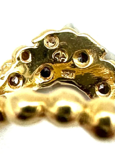 Bague 52 GILBERT ALBERT. Bague or jaune 18K et diamants 58 Facettes