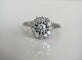 Bague 49.5 Bague de fiançailles vintage en or blanc avec rosette et diamants 58 Facettes