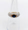 Bague jonc vintage or jaune 18k saphir naturel et pavé de diamant