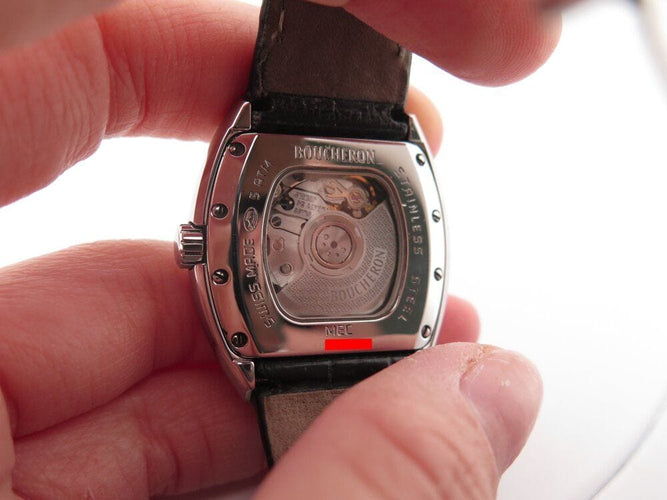 vintage montre BOUCHERON mec acier 35mm cuir crocodile automatique lady 58 Facettes 265449