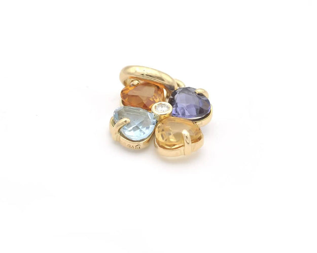 Pendentif Pendentif Bulgari en or jaune orné de diamants, de quartz et de topazes 58 Facettes 14279