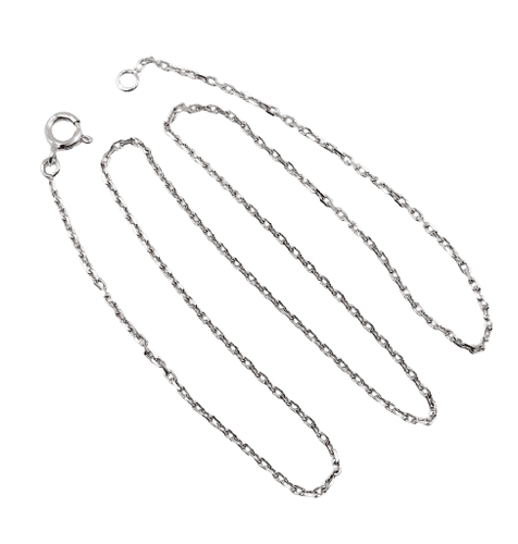 Chaîne vintage or blanc maille forçat 58 Facettes A06230
