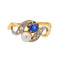 Bague 50 Bague Toi & moi Or jaune, Platine Perle de culture, Saphir, Diamant 58 Facettes 3853932RV