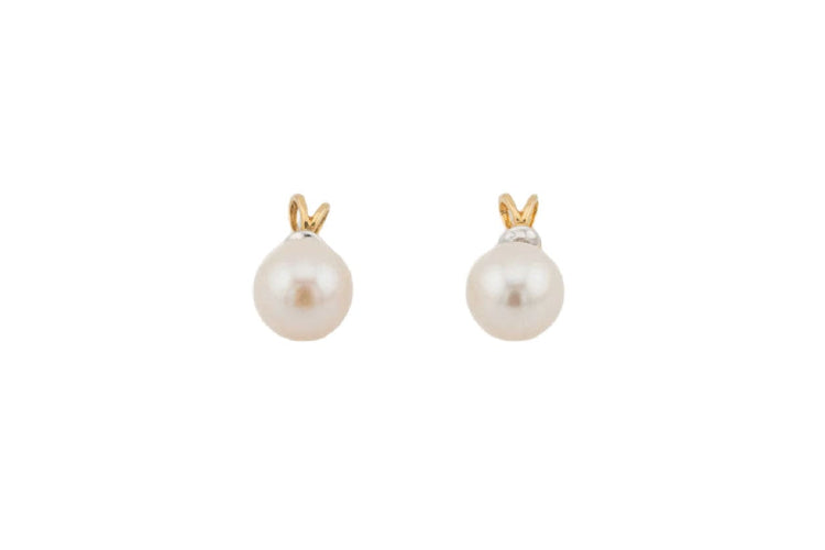 Boucles d'oreilles Boucles d'oreilles en or jaune avec perle et diamants 58 Facettes orc257