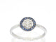 Bague 54 Bague en or blanc avec diamants et saphirs 58 Facettes 2314