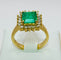 Bague Bague en or jaune avec une émeraude et des diamants 58 Facettes 50290