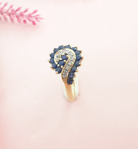 Bague 55 Bague saphirs diamants or 58 Facettes AA 1655