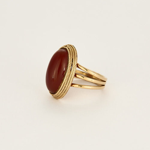 Bague 52 Bague en or jaune et cornaline 58 Facettes SQU3537X2