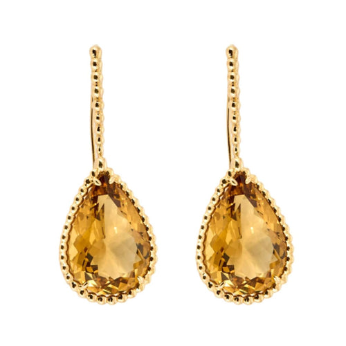 Boucles d'oreilles BOUCHERON - Pendants d'oreilles or jaune et citrine 58 Facettes AB76