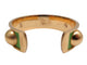 Bracelet bracelet HERMES jonc en cuir vert et metal dore en metal 58 Facettes 272252