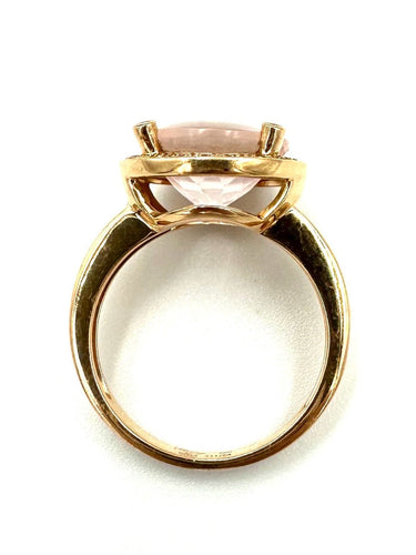 Bague 58 POIRAY. Collection "Filles Antik", bague or rose 18K, quartz rose et diamants 58 Facettes