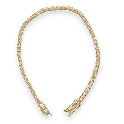 Bracelet Bracelet Ligne Tennis – Or Jaune 18k – 2.60 ct Diamants H-VS – 17 cm 58 Facettes FB10880