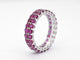 Bague 51 Bague d'éternité double en or blanc avec rubis 58 Facettes 2255
