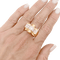 Bague 61 Bague « Tank » or rose, or blanc, diamants taille 8/8. 58 Facettes 34638