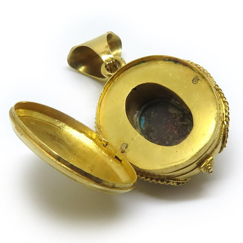 Pendentif Pendentif ancien en or jaune et turquoise 58 Facettes