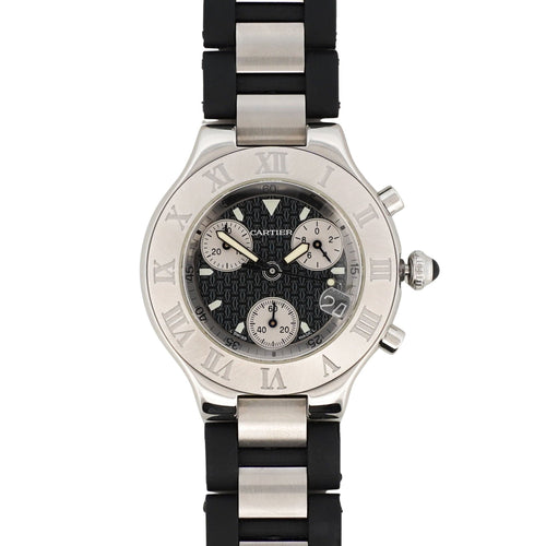 Montre Montre Cartier Must 21 Chronoscaph - Série noire 58 Facettes
