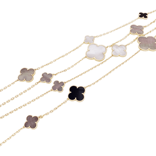 Collier Collier Van Cleef & Arpels, "Magic Alhambra", or jaune, nacre et onyx. 58 Facettes 34435