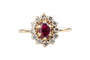 Bague 56 Bague or jaune, rubis et diamants  – 1,09 ct de rubis & 0,25 ct de diamants 58 Facettes BG-1400055-107