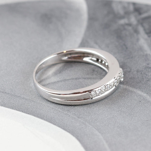 Bague 55 Bague - Bague en or blanc 18 carats et diamants taille brillant 58 Facettes 131366E