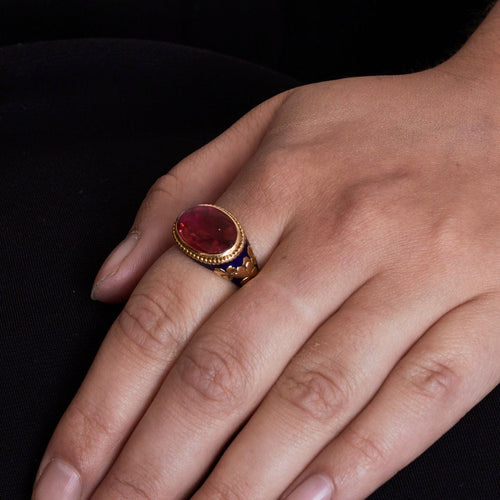 Bague 57 Bague fin XIXéme, émaillée 58 Facettes