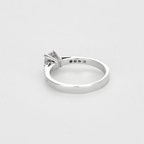 Bague 54 Solitaire or gris et diamants 58 Facettes EB4