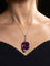 Pendentif Pendentif Art-deco en Platine et Diamants serti d'une Importante Améthyste 58 Facettes