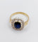 Bague 60 Bague pompadour Art Déco or et platine, saphir synthétique de 3,00 carats, diamants taille rose (circa 1920) 58 Facettes A04827