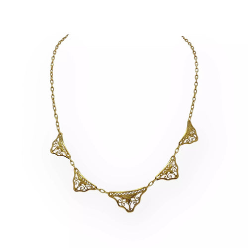 Collier Collier ancien draperie en filigrane or jaune 58 Facettes 330075663