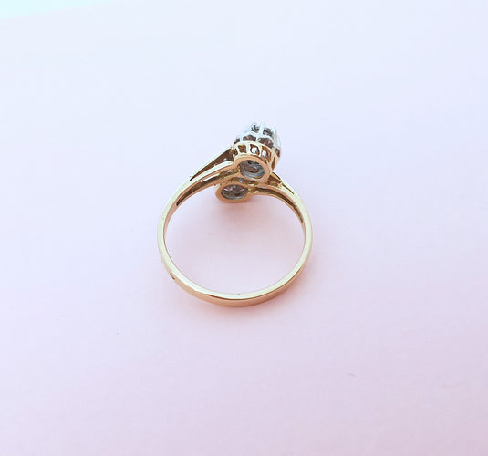 Bague 58.5 Bague de fiançailles vintage Toi et Moi - Diamants - Or 58 Facettes AA 1644