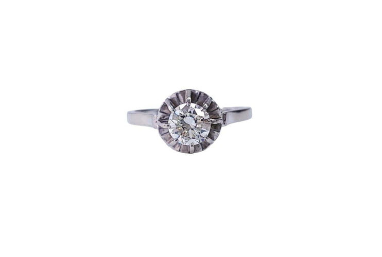 Bague 58 Bague solitaire diamant or blanc et platine 58 Facettes SOLO.0.85ct-1562