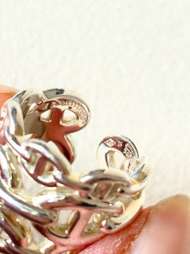 Bague 52 HERMÈS - Bague Chaîne d'ancre enchaînée Argent 58 Facettes WC-2025-1577