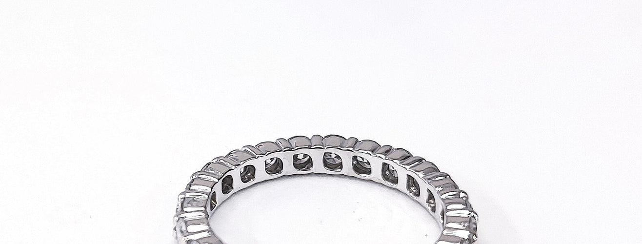 Bague 53.5 Alliance en or blanc et diamants 1,50ct 58 Facettes All.1.5ct-DV.37